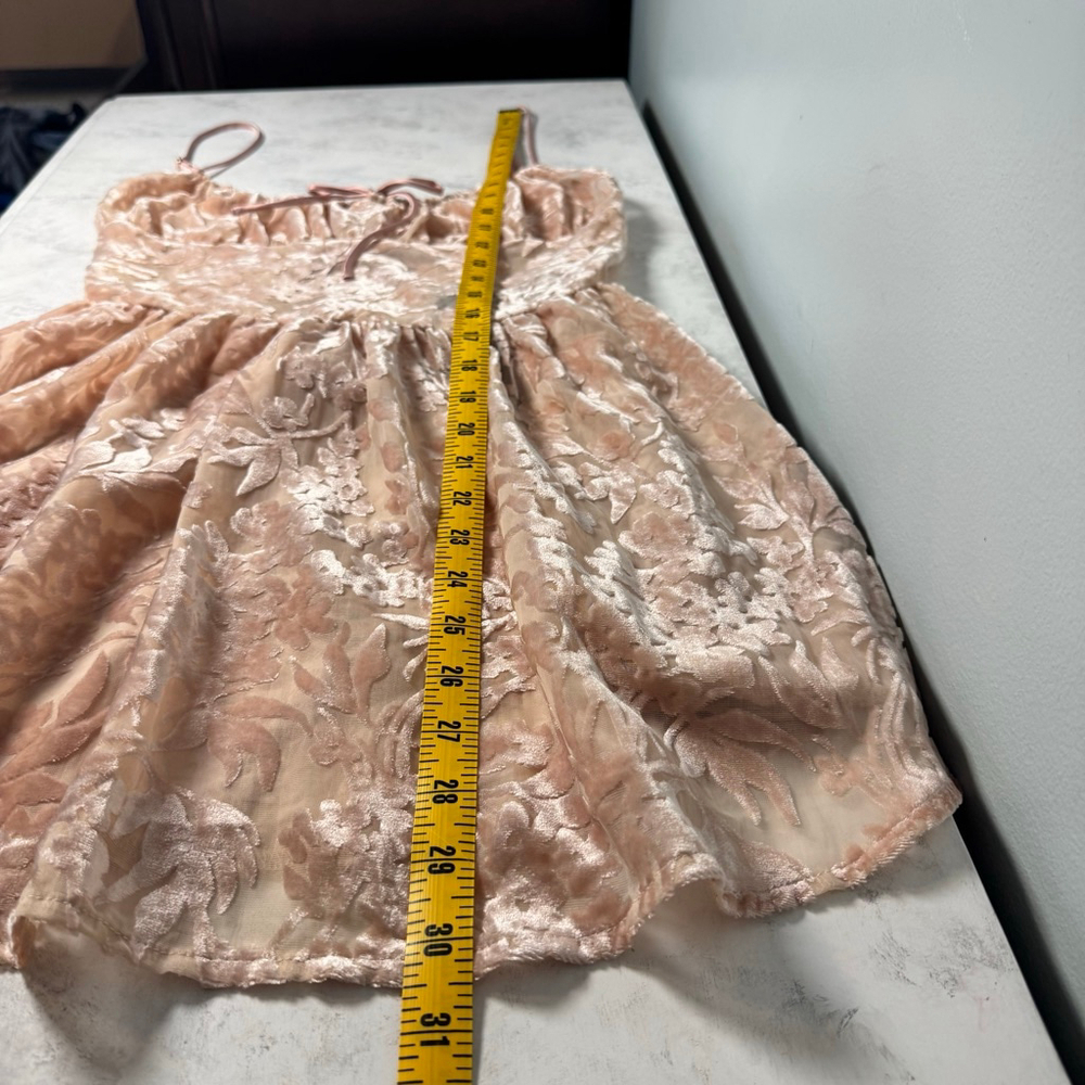 NWT Vanessa Mooney Pink Velvet Ballerina Mini Dress M - Picture 8 of 11